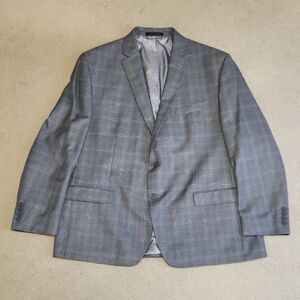 Collection by Michael Strahan Men's Grey Glen Plaid Blazer Size 48 Regular